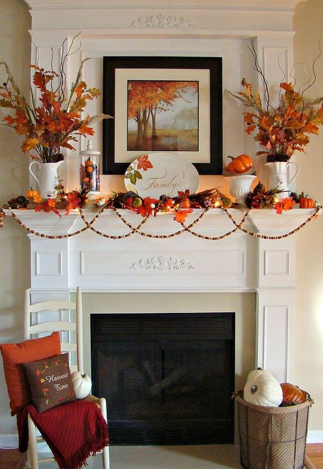 Fall Fireplace Decor